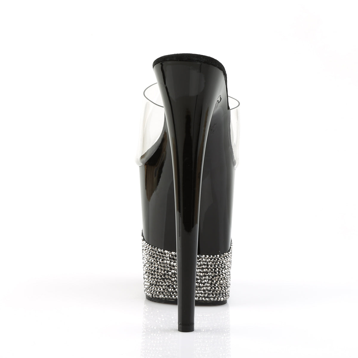 Pleaser Womens Sandals FLAMINGO-801-3 Clr/Blk-Pewter RS