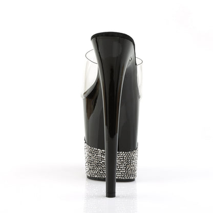 Pleaser Womens Sandals FLAMINGO-801-3 Clr/Blk-Pewter RS