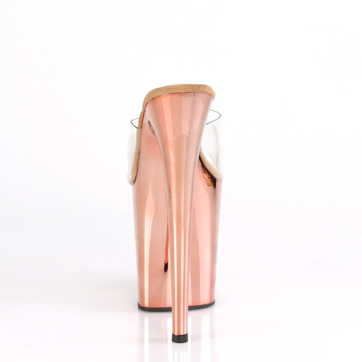 Pleaser Womens Sandals FLAMINGO-801 Clr/Rose Gold Chrome