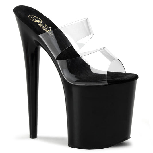 Pleaser Womens Sandals FLAMINGO-802 Clr/Blk