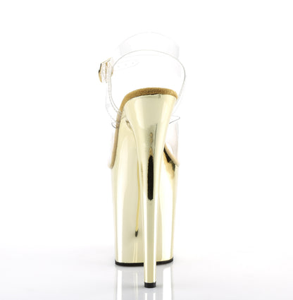 Pleaser Womens Sandals FLAMINGO-808 Clr/Gold Chrome