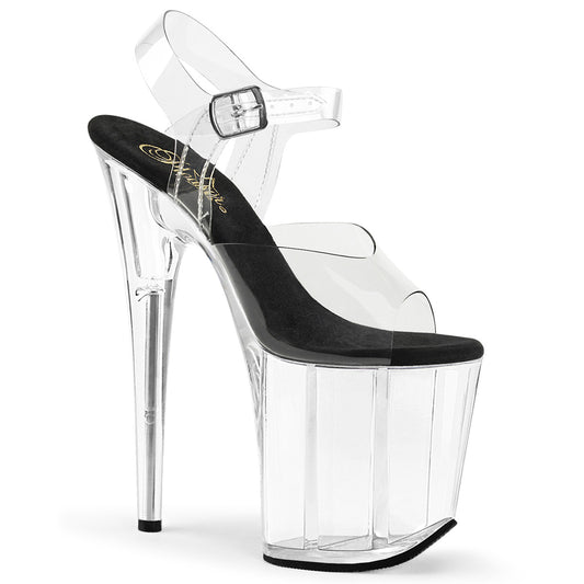 Pleaser Womens Sandals FLAMINGO-808 Clr-Blk/Clr