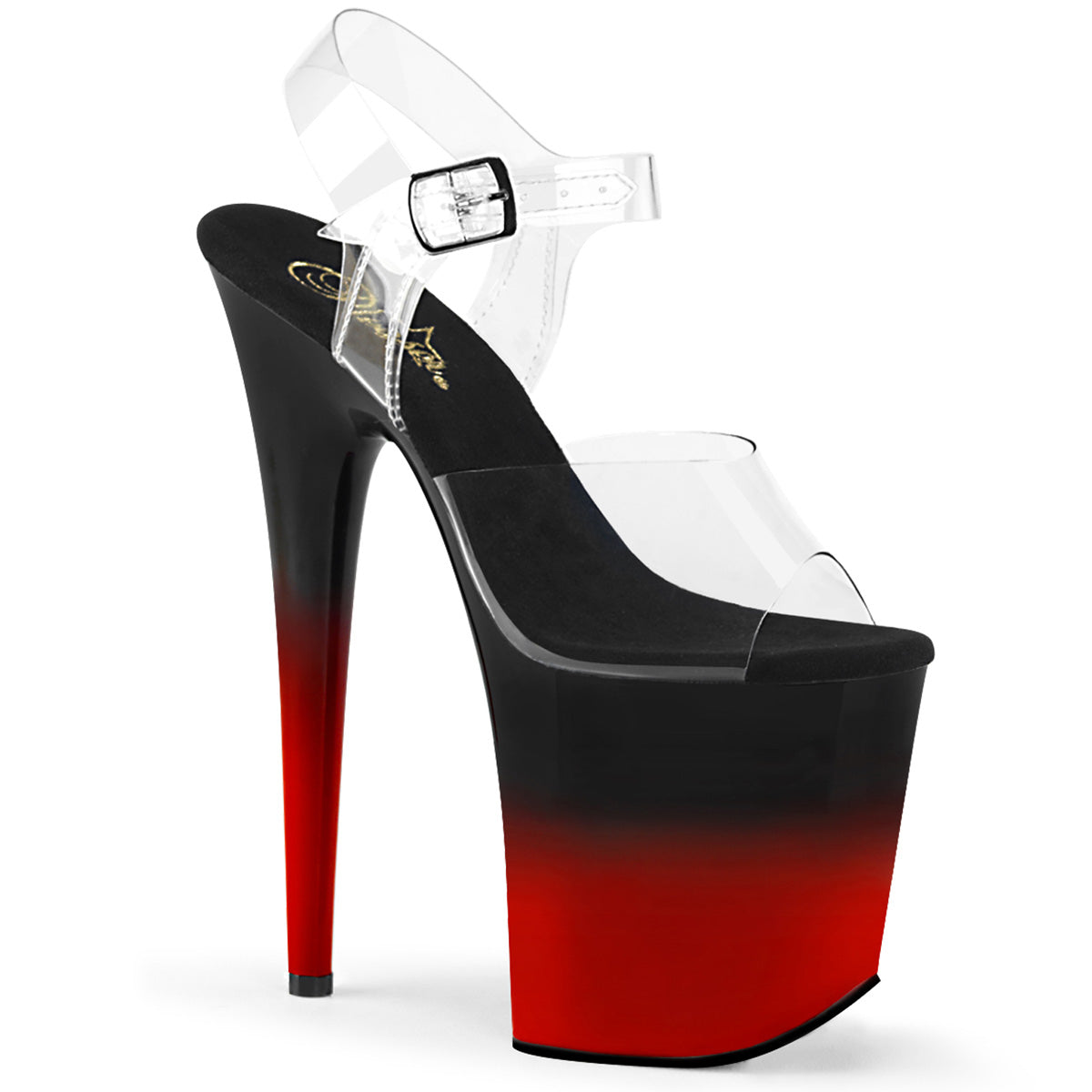 Pleaser Womens Sandals FLAMINGO-808BR-H Clr/Blk-Red