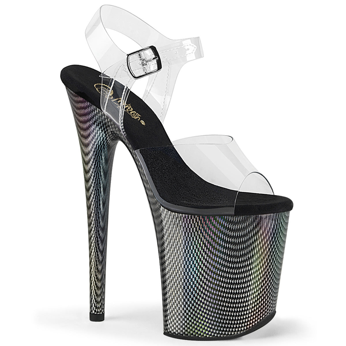Pleaser   FLAMINGO-808HCP Clr/Blk Holo