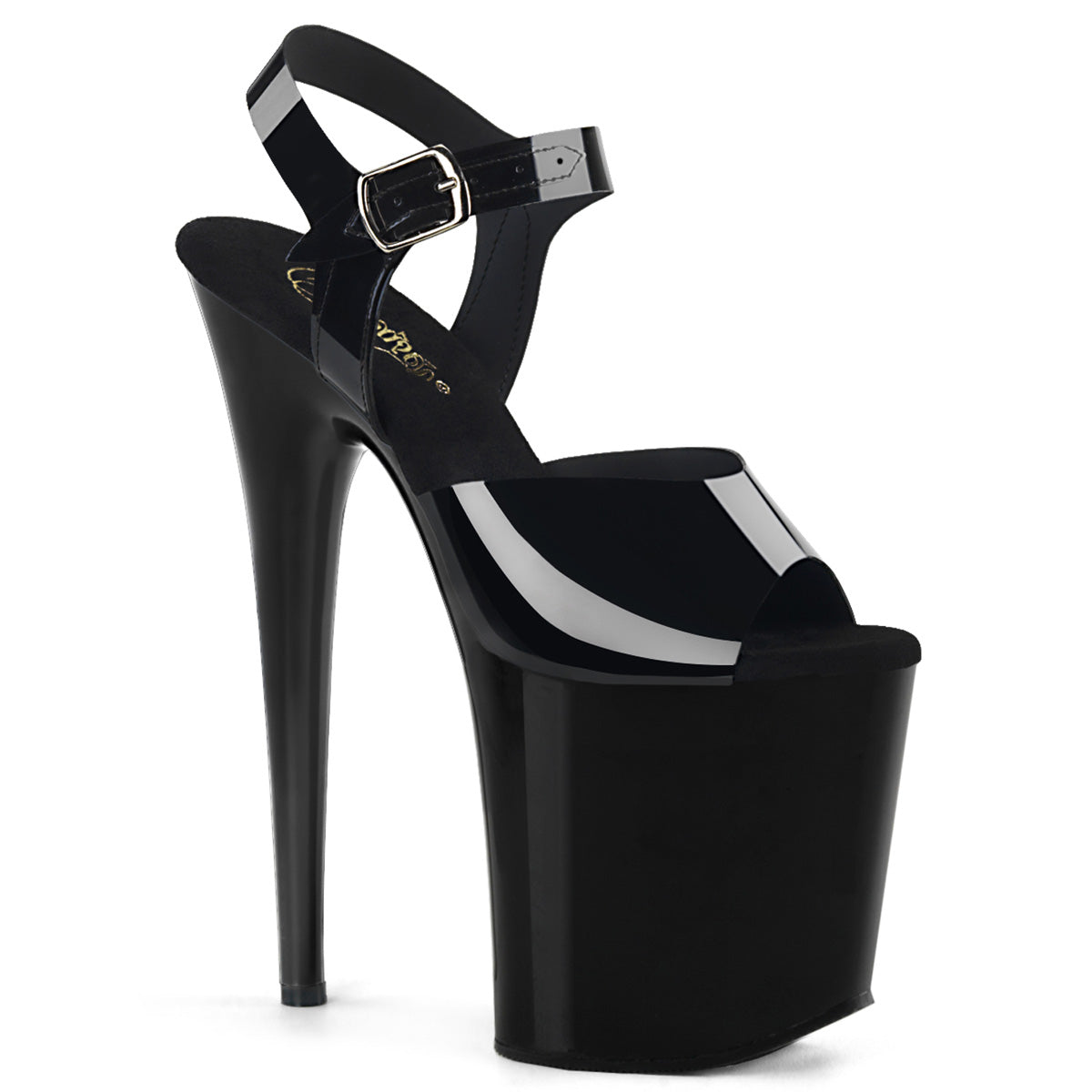 Pleaser Womens Sandals FLAMINGO-808N Blk (Jelly-Like) TPU/Blk