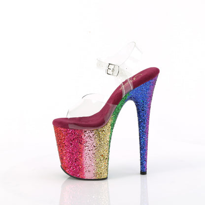 Pleaser   FLAMINGO-808RBG Clr/Rainbow Glitter