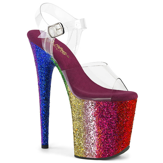 Pleaser   FLAMINGO-808RBG Clr/Rainbow Glitter
