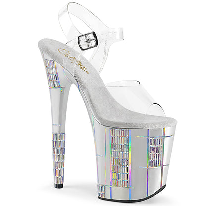 Pleaser Womens Sandals FLAMINGO-808SHAPE-2 Clr/Slv