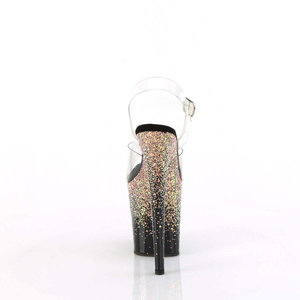 Pleaser   FLAMINGO-808SS Clr/Blk-Dusty Blush Multi Glitter