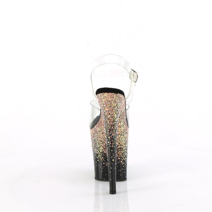 Pleaser   FLAMINGO-808SS Clr/Blk-Dusty Blush Multi Glitter