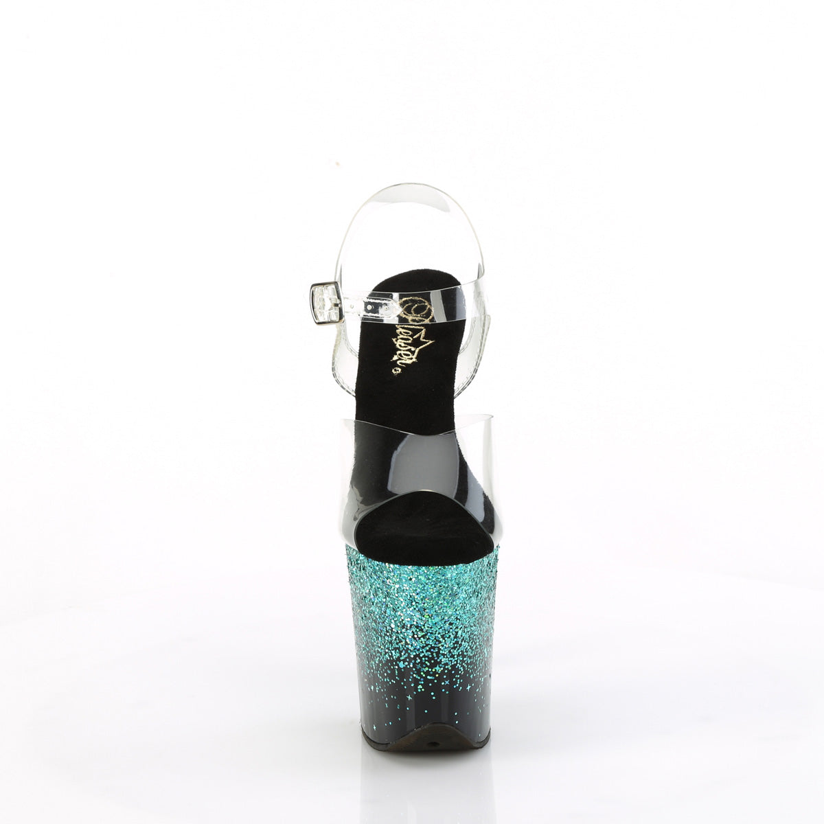 Pleaser   FLAMINGO-808SS Clr/Blk-Turquoise Multi Glitter
