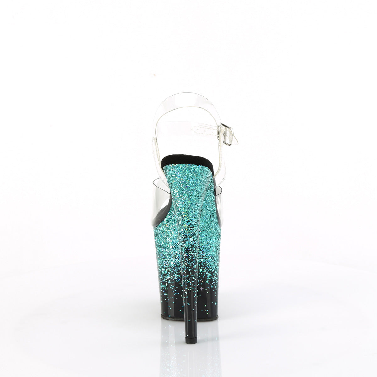 Pleaser   FLAMINGO-808SS Clr/Blk-Turquoise Multi Glitter