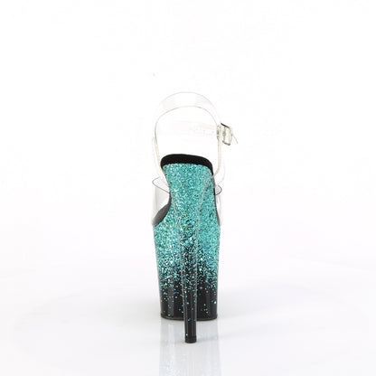 Pleaser   FLAMINGO-808SS Clr/Blk-Turquoise Multi Glitter