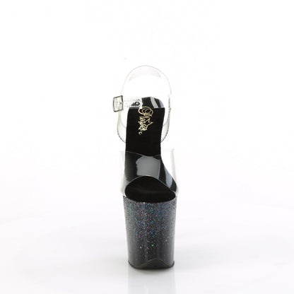 Pleaser   FLAMINGO-808SS Clr/Blk Multi Glitter