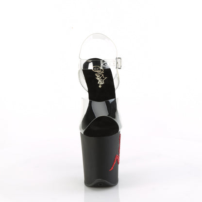 Pleaser   FLAMINGO-808TGRS Clr/Blk-Red