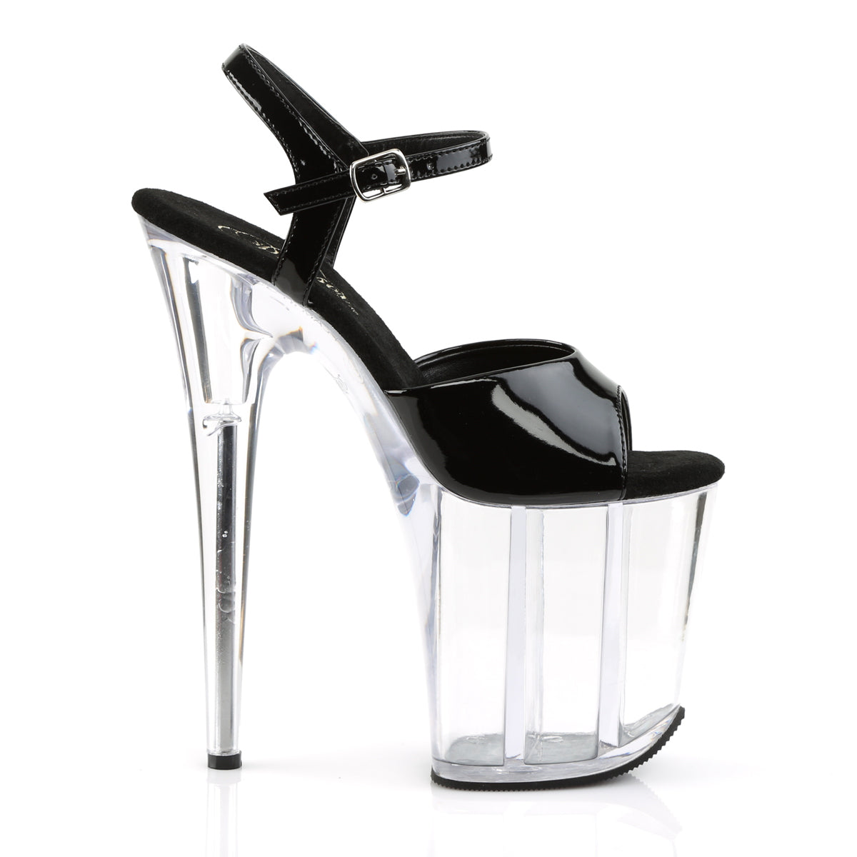 Pleaser Womens Sandals FLAMINGO-809 Blk Pat/Clr