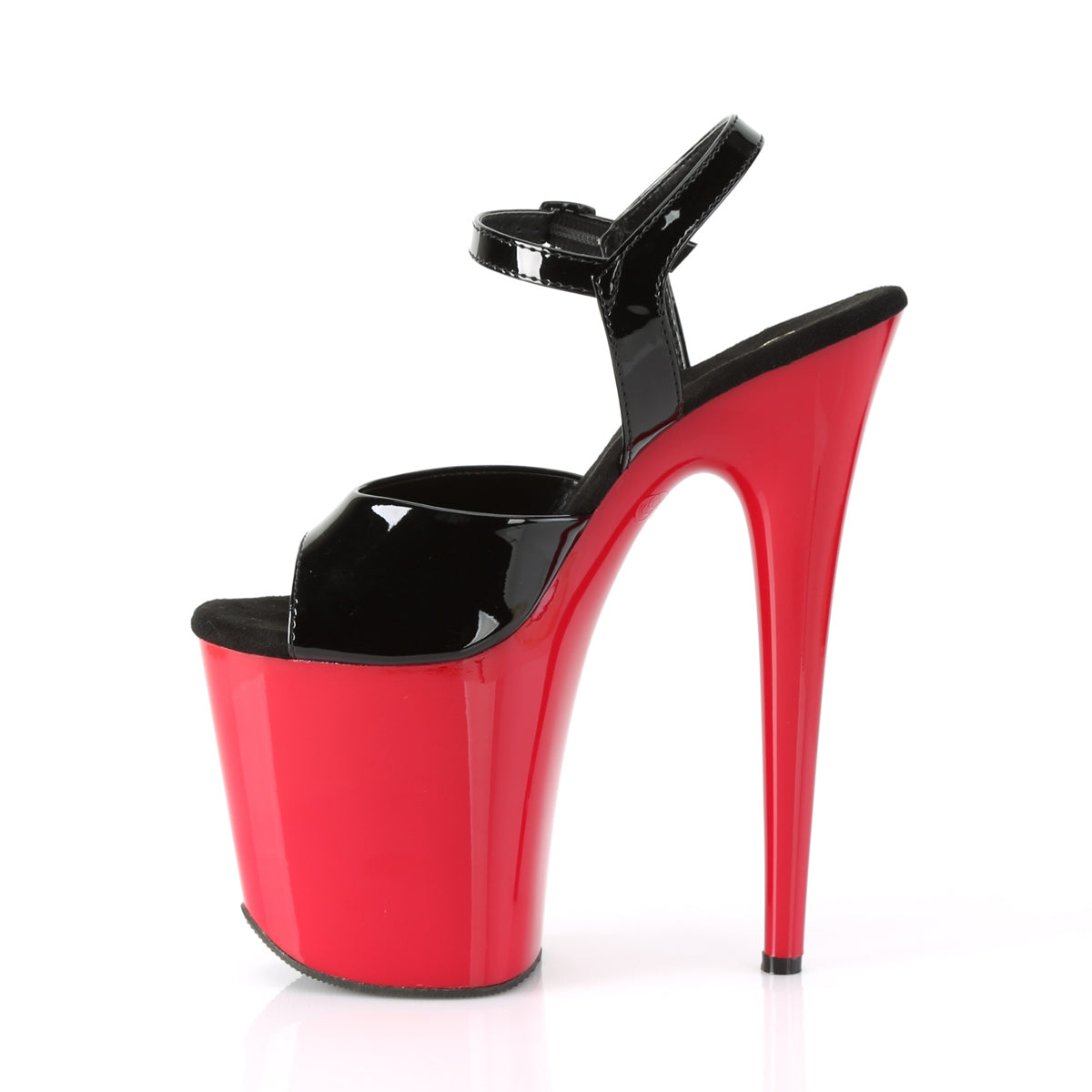 Pleaser Womens Sandals FLAMINGO-809 Blk Pat/Red