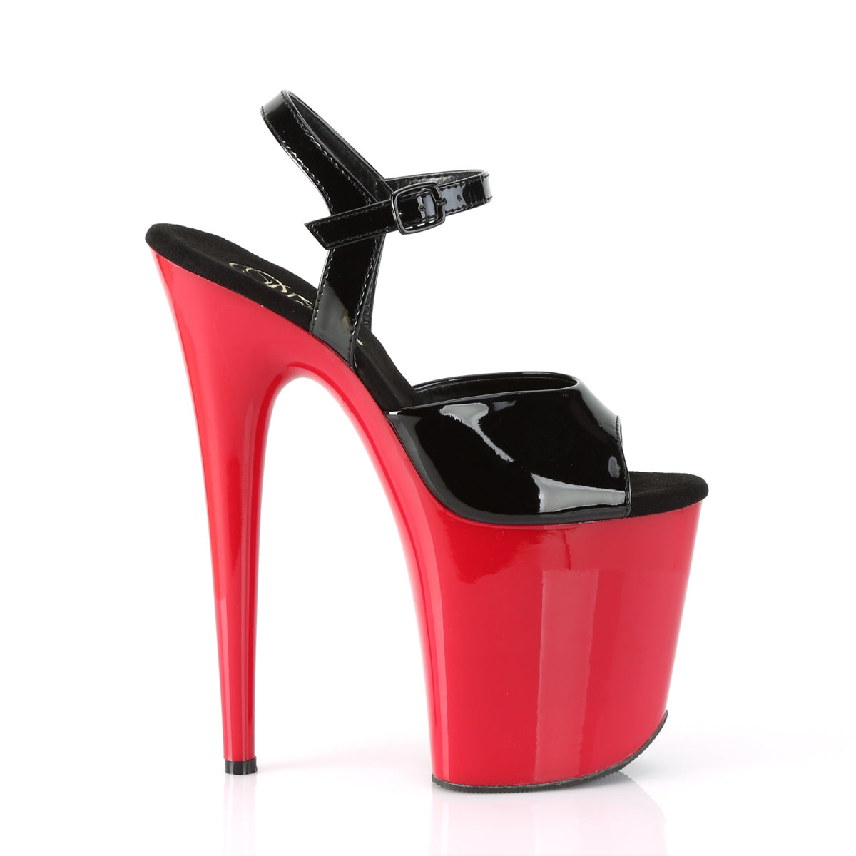 Pleaser Womens Sandals FLAMINGO-809 Blk Pat/Red