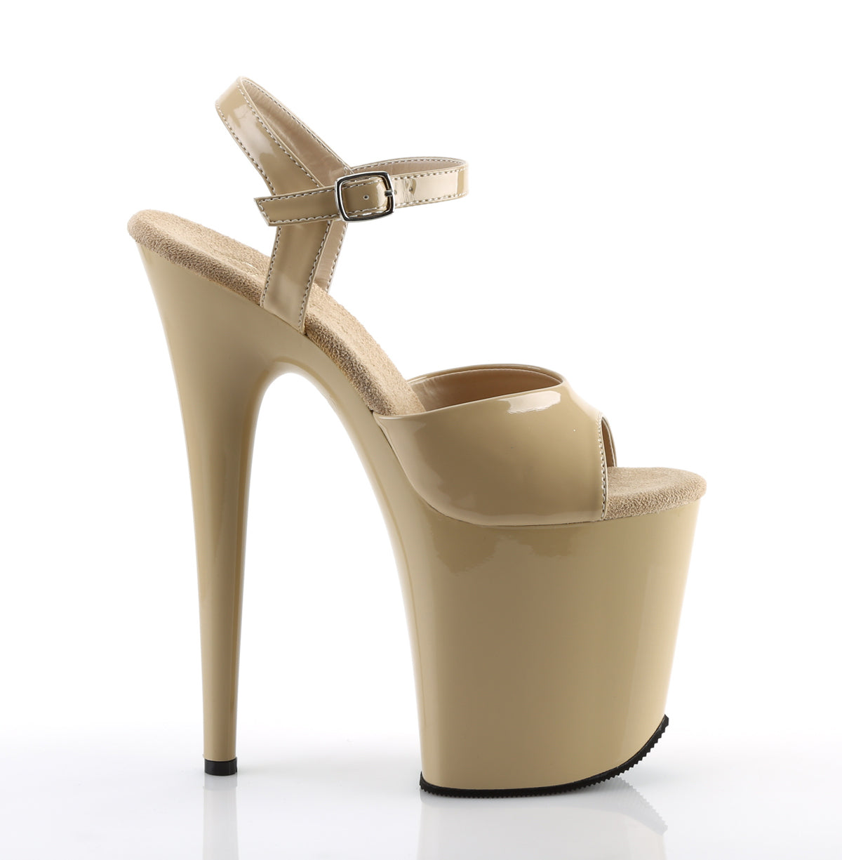 Pleaser Womens Sandals FLAMINGO-809 Cream Pat/Cream