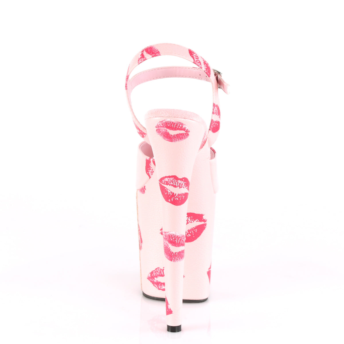 Pleaser Womens Sandals FLAMINGO-809KISSES B. Pink Faux Leather/B. Pink Faux Leather