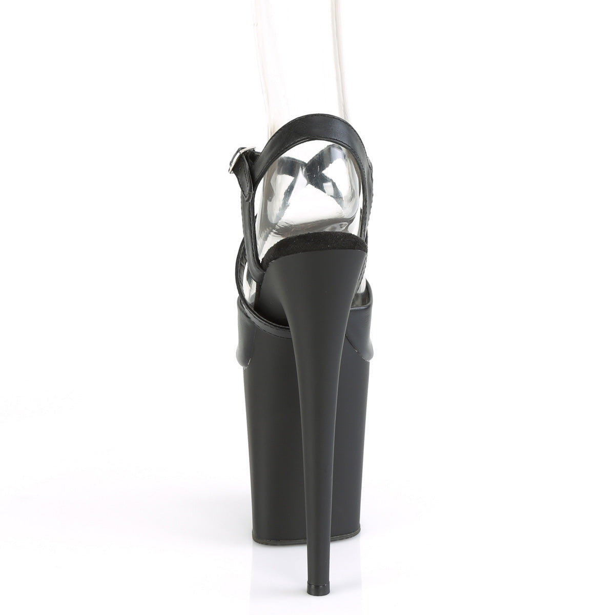 Pleaser Womens Sandals FLAMINGO-824 Blk Faux Leather/Blk Matte