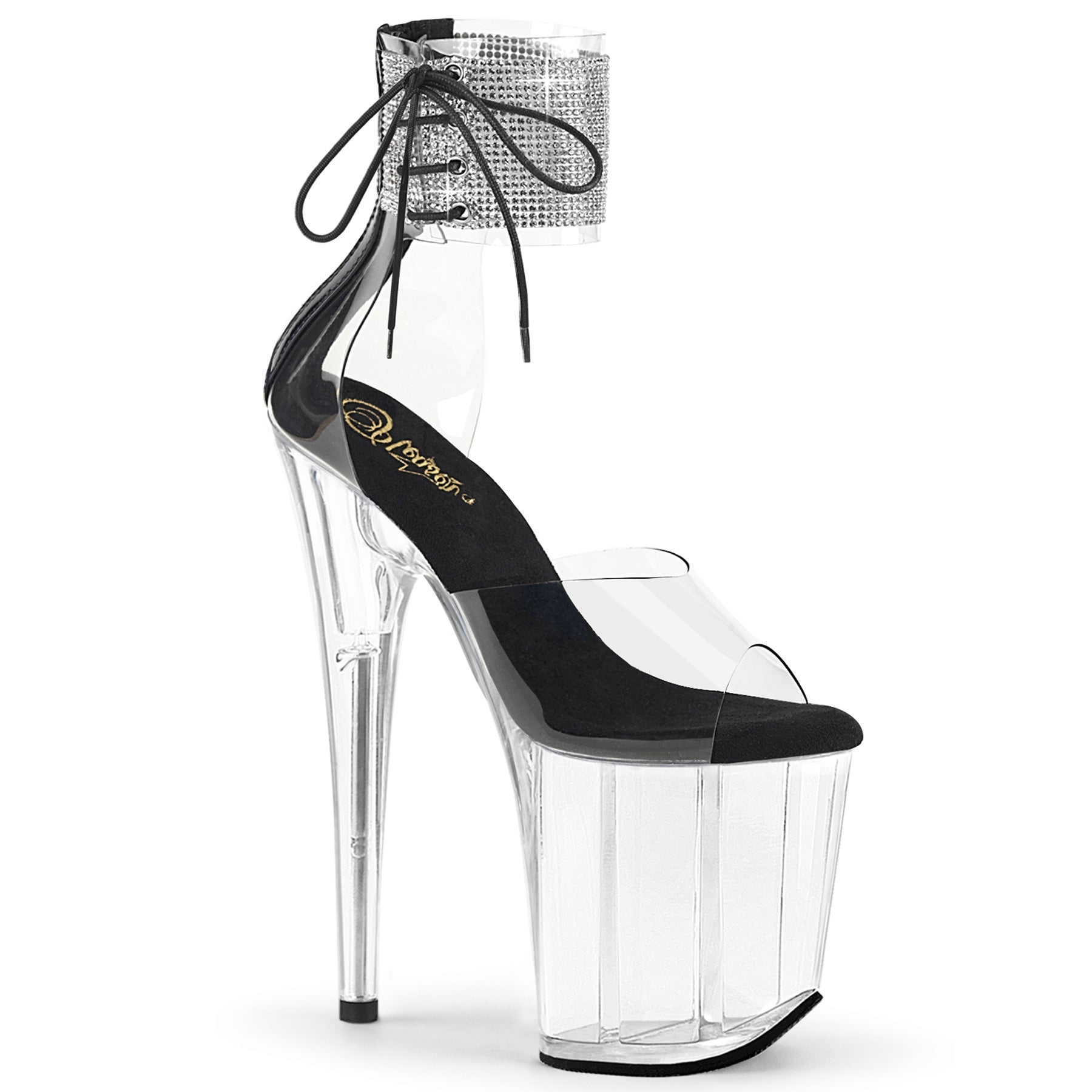 Pleaser   FLAMINGO-824RS Clr-Blk/Clr