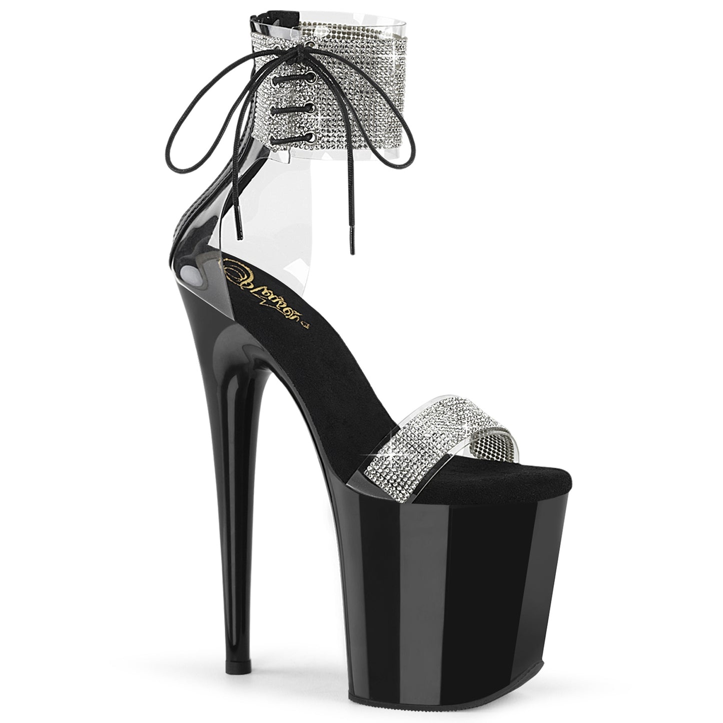 Pleaser   FLAMINGO-827RS Clr-Blk/Blk