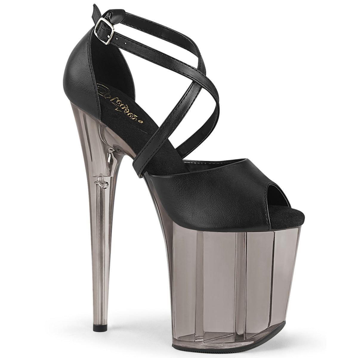 Pleaser Womens Sandals FLAMINGO-840T Blk Faux Leather/Blk Matte