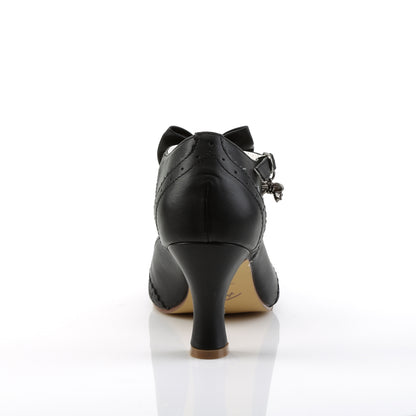 Pin Up Couture Womens Pumps FLAPPER-11 Blk Faux Leather