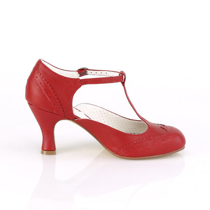Pin Up Couture Womens Pumps FLAPPER-26 Red Faux Leather