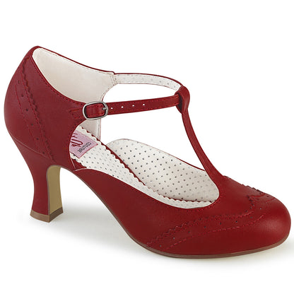 Pin Up Couture Womens Pumps FLAPPER-26 Red Faux Leather