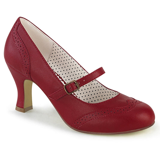 Pin Up Couture Womens Pumps FLAPPER-32 Red Faux Leather