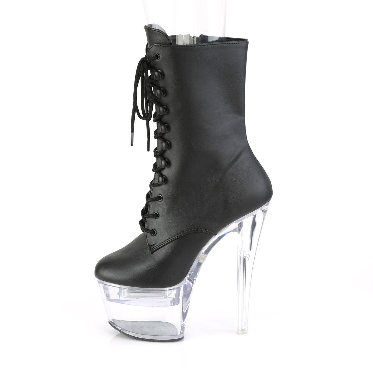Pleaser Womens Ankle Boots FLASHDANCE-1020-7 Blk Faux Leather/Clr