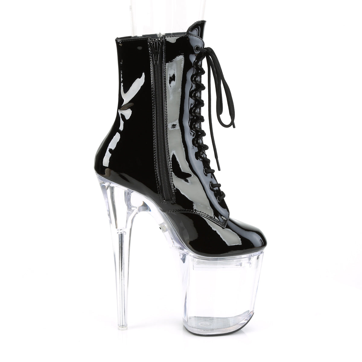 Pleaser Womens Ankle Boots FLASHDANCE-1020-8 Blk Pat/Clr
