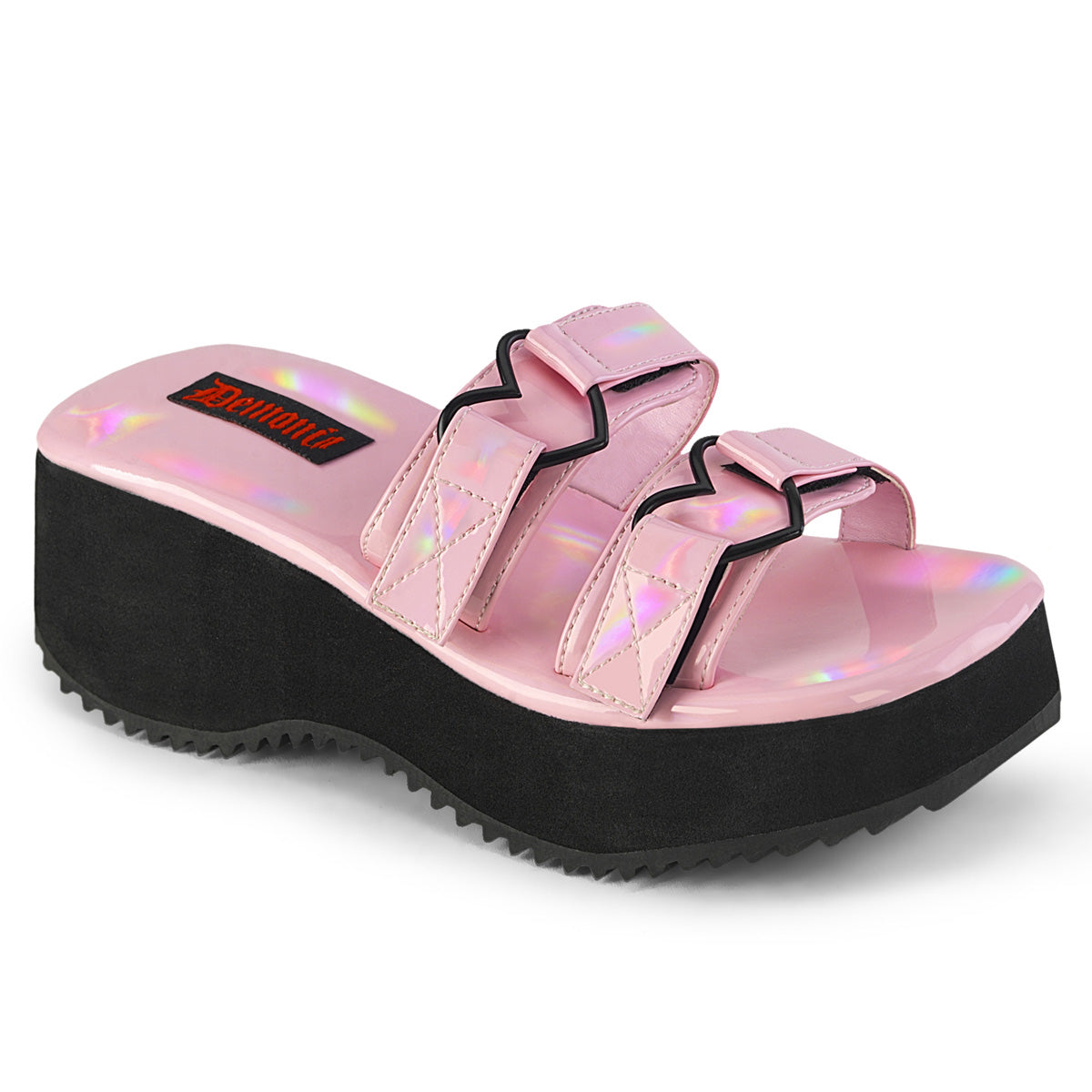 DemoniaCult  Sandals FLIP-12 B. Pink Holo Pat