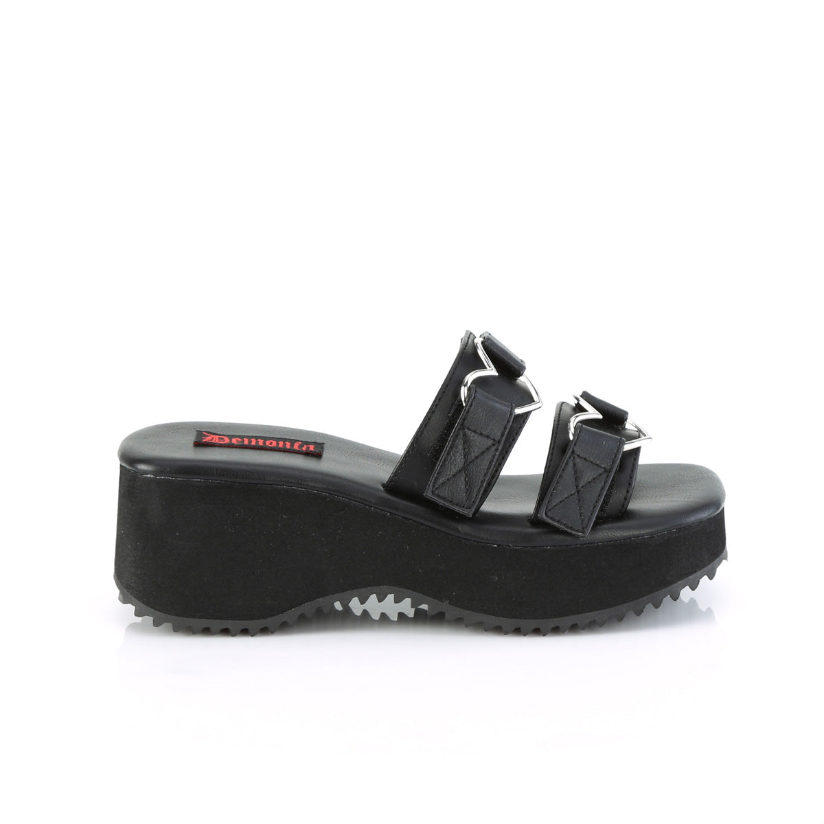 DemoniaCult  Sandals FLIP-12 Blk Vegan Leather