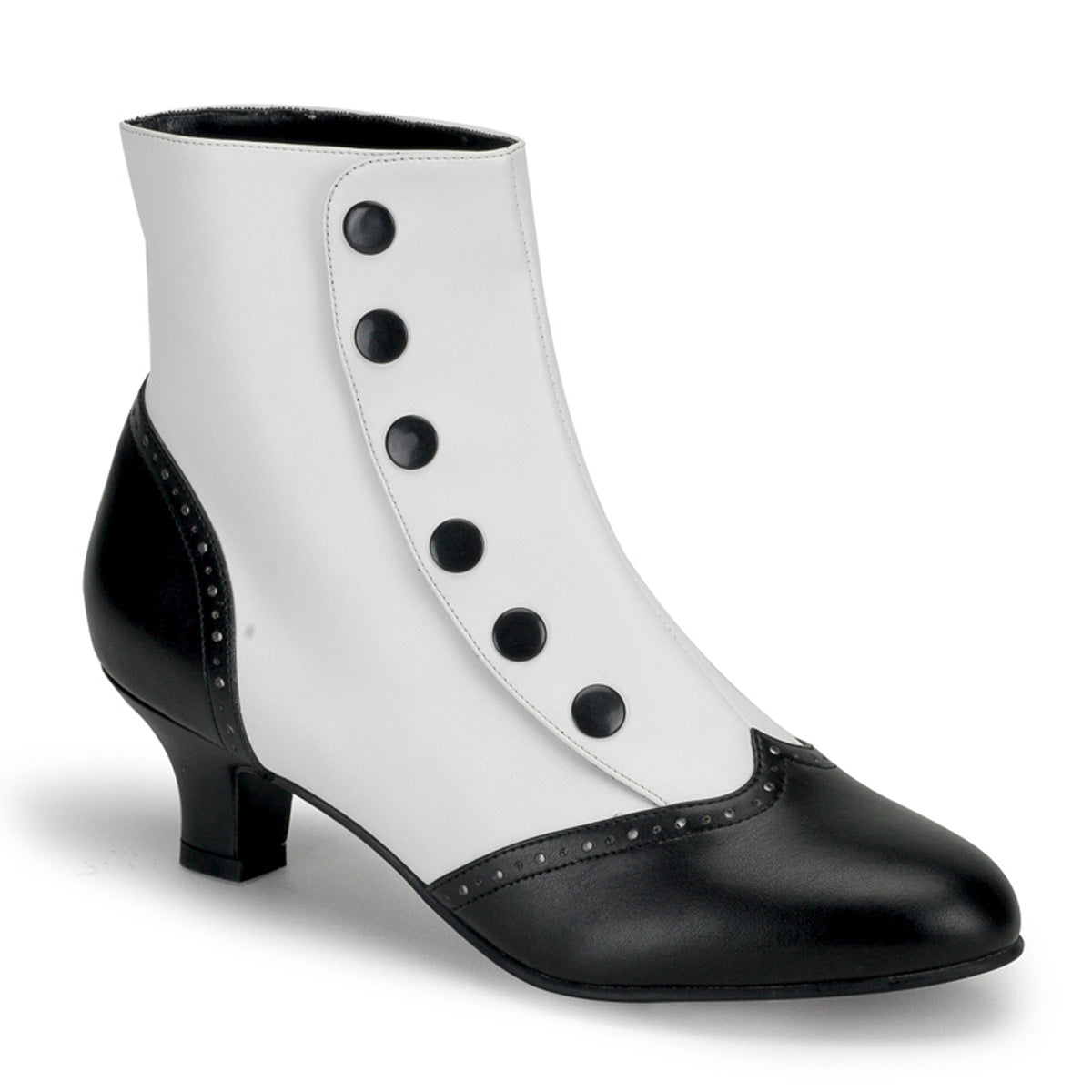 Bordello Womens Boots FLORA-1023 Wht-Blk Pu