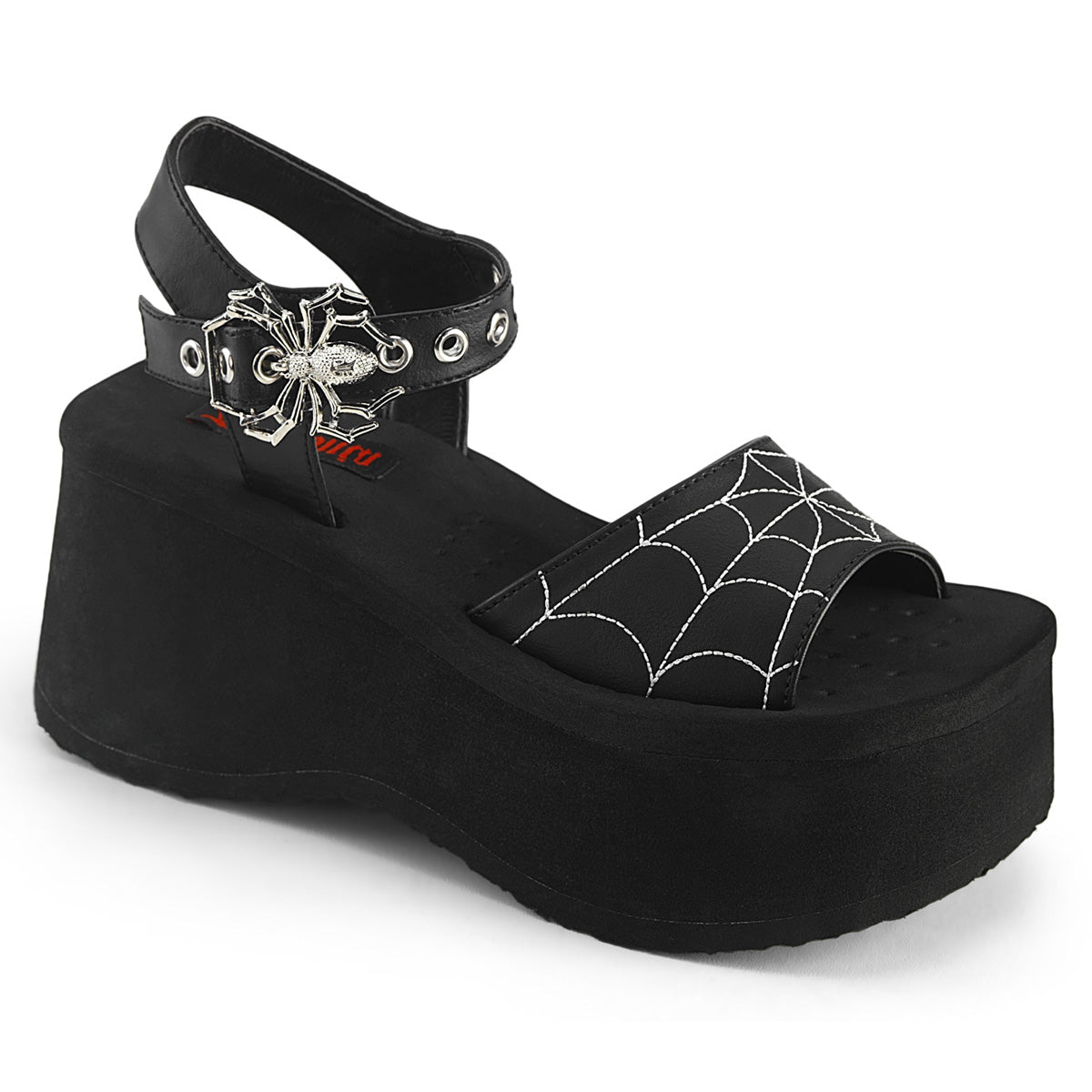 DemoniaCult  Sandals FUNN-10 Blk Vegan Leather