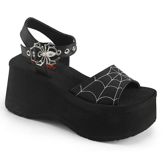 DemoniaCult  Sandals FUNN-10 Blk Vegan Leather