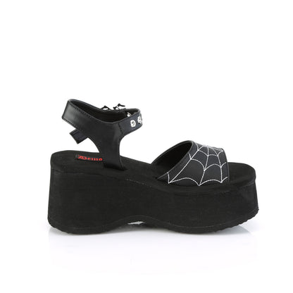 DemoniaCult  Sandals FUNN-10 Blk Vegan Leather