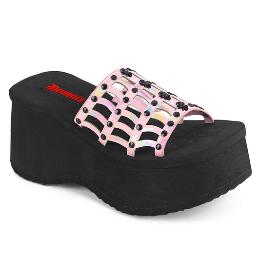 DemoniaCult  Sandals FUNN-13 B. Pink Holo Pat