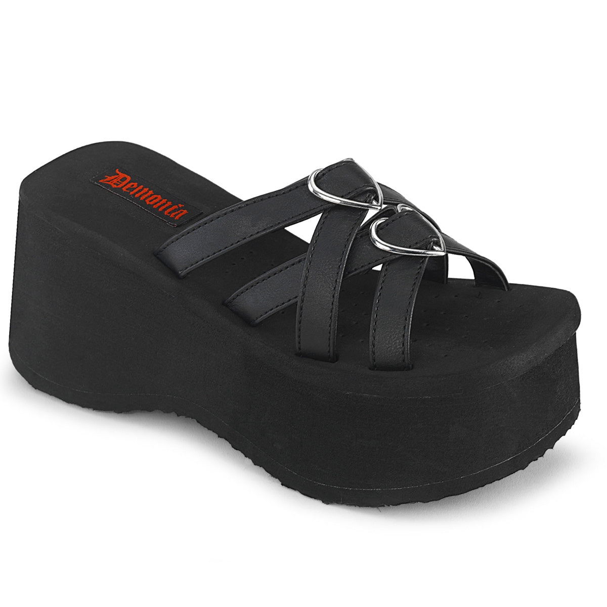 DemoniaCult  Sandals FUNN-15 Blk Vegan Leather