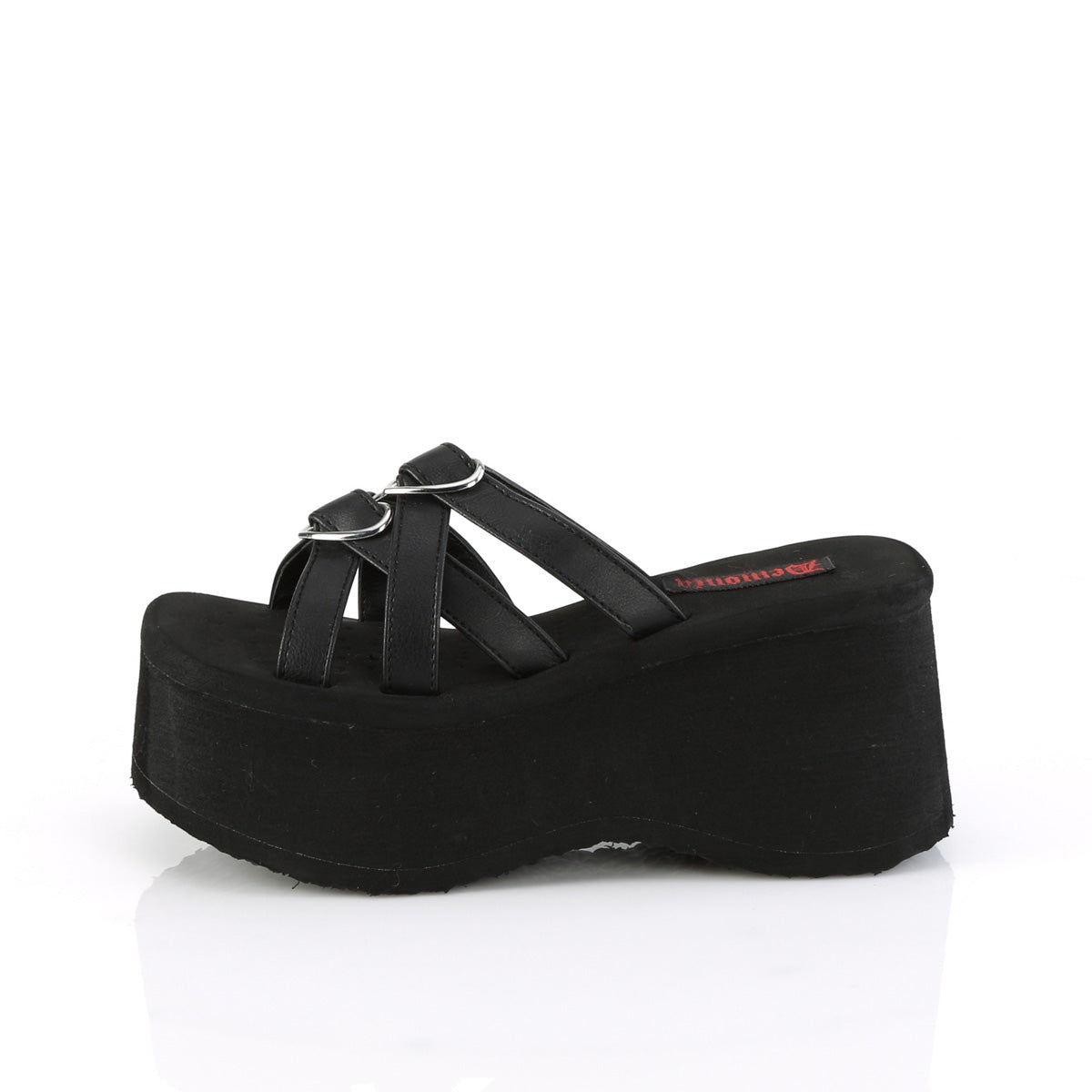 DemoniaCult  Sandals FUNN-15 Blk Vegan Leather