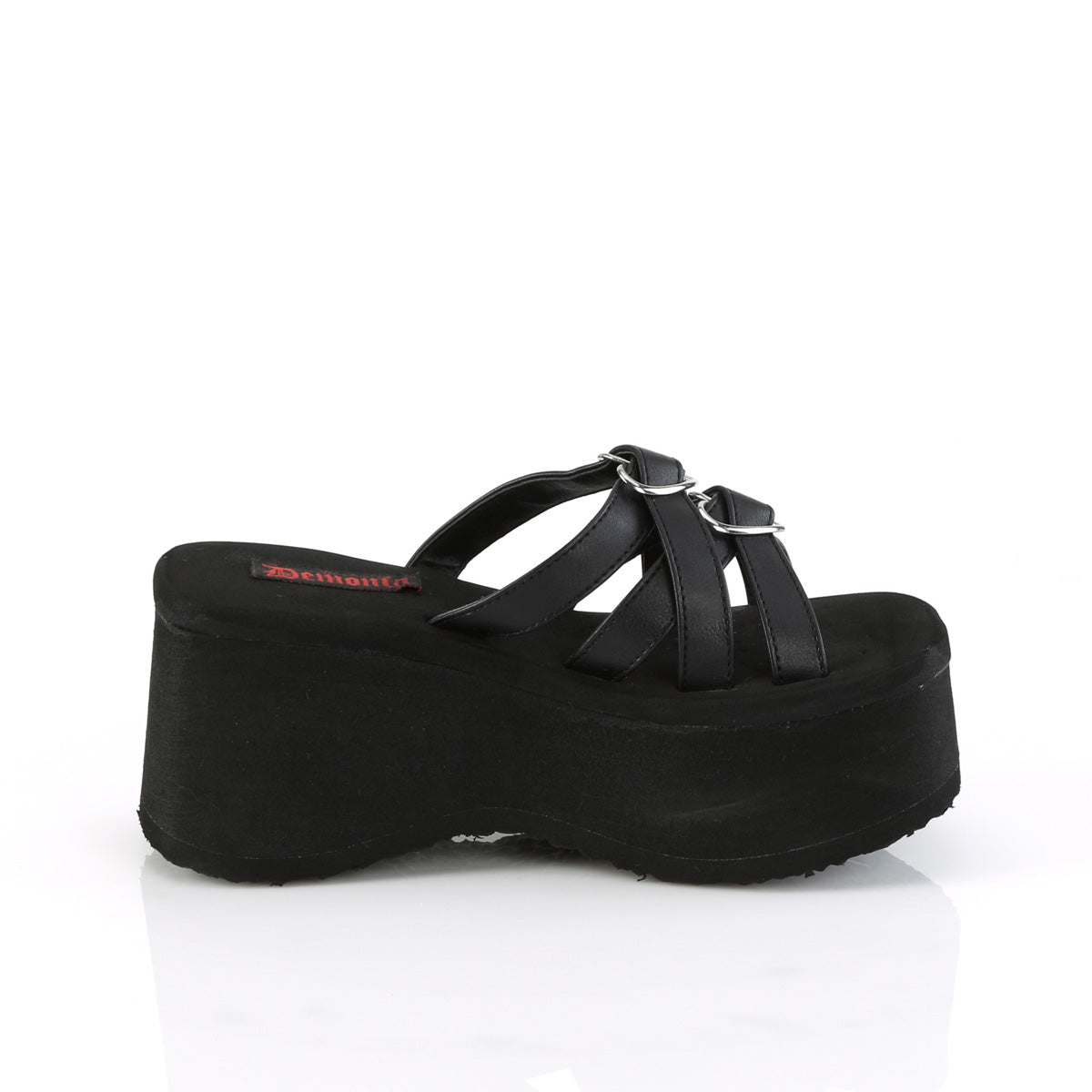 DemoniaCult  Sandals FUNN-15 Blk Vegan Leather