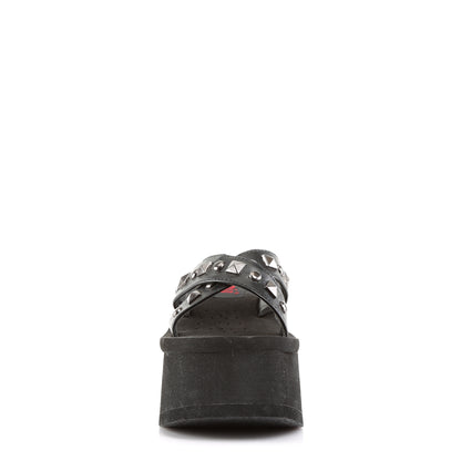 DemoniaCult Womens Sandals FUNN-29 Blk Vegan Leather