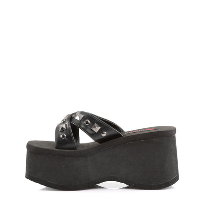 DemoniaCult Womens Sandals FUNN-29 Blk Vegan Leather