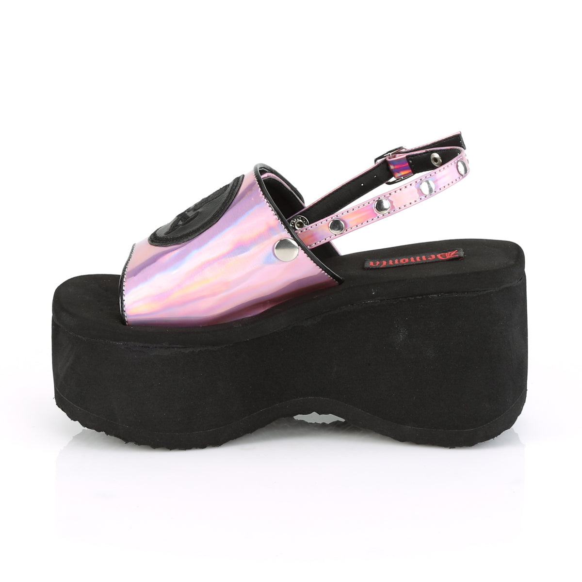 DemoniaCult Womens Sandals FUNN-32 Pink Hologram