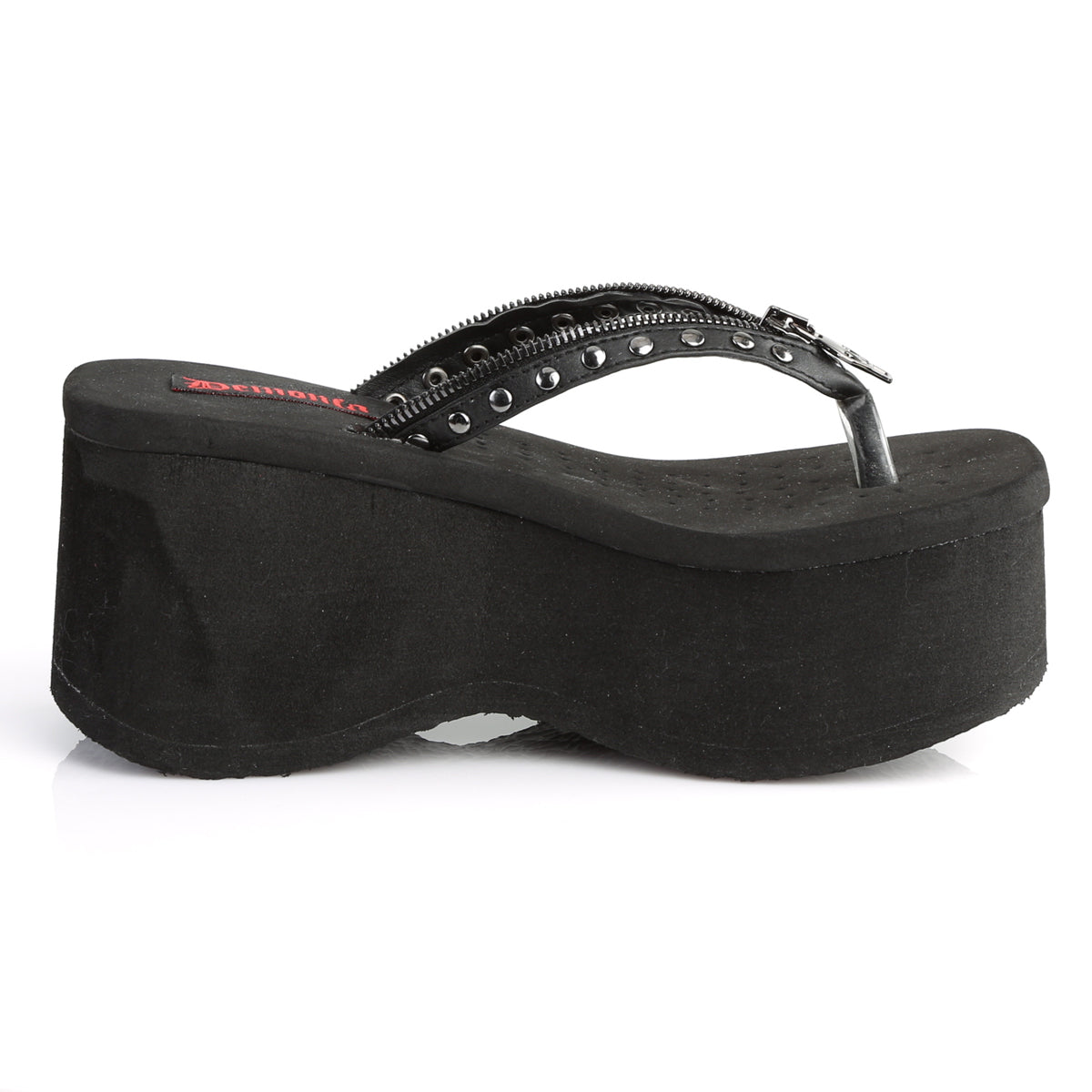 DemoniaCult Womens Sandals FUNN-33 Blk Vegan Leather