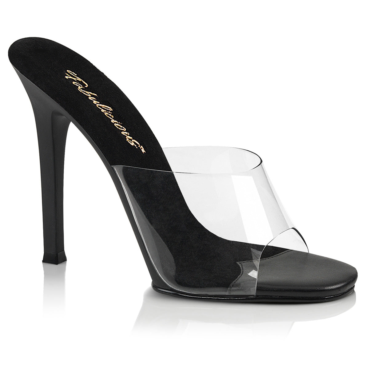 Fabulicious Womens Sandals GALA-01 Clr-Blk/Blk Matte