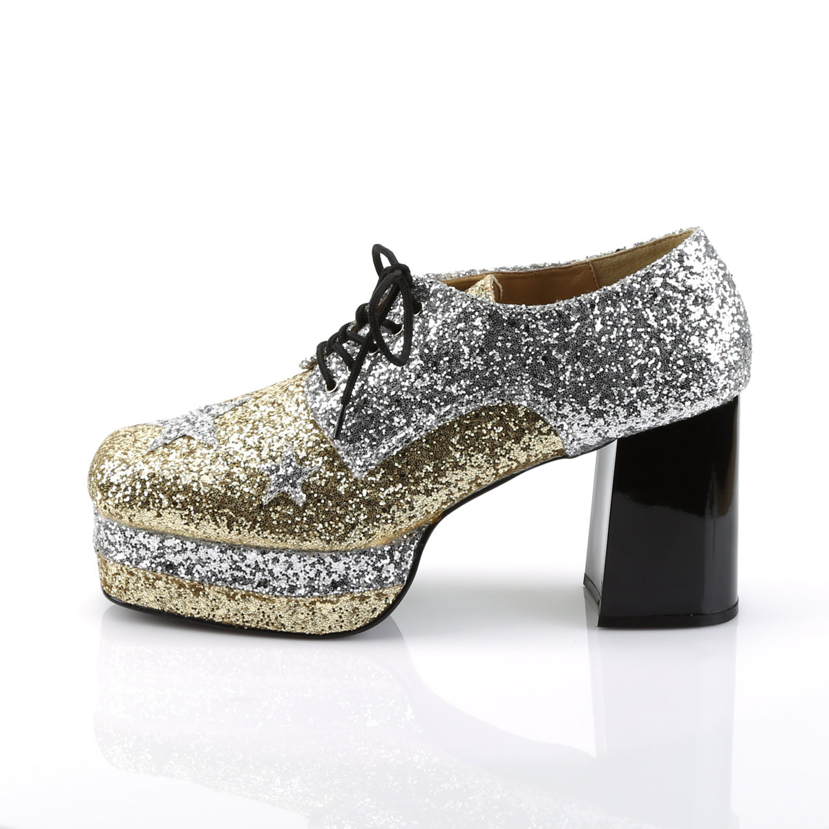 Funtasma Mens Low Shoe GLAMROCK-02 Slv-Gold Glitter